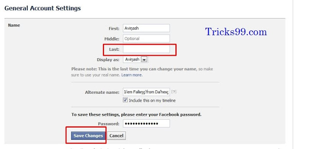 How To Make Single Name Account on Facebook ? or How To Hide Last Name on Facebook ? ?